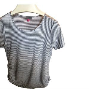 Vince Camuto string tied scoop neck T shirt bl&wh